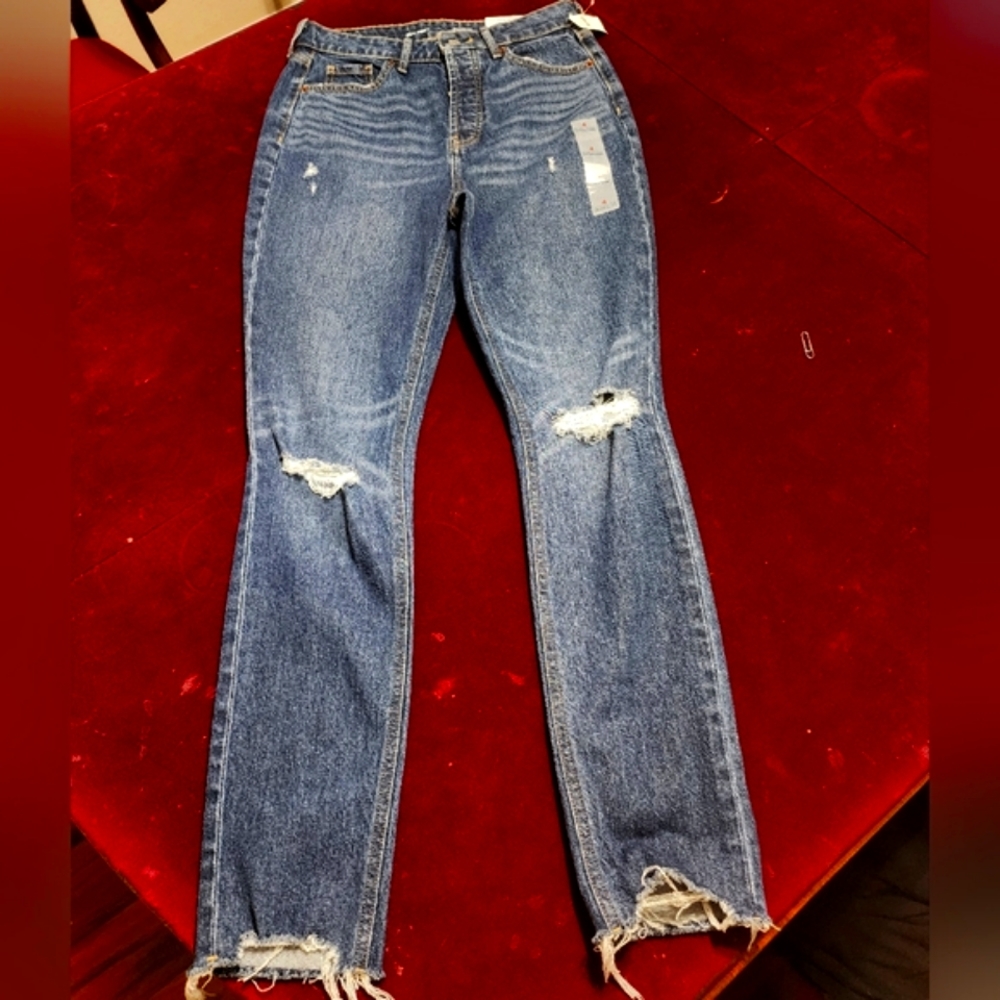 Old Navy Extra High-rise Pop Icon Distress Skinny Blue Jeans Pants 👖